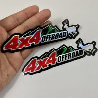 สติ๊กเกอร์ 4x4 off road 4wd สีเขียว สติกเกอร์ 2ชิ้น 3D ปั๊มนูน แต่งรถ ติดกระจก ข้างรถ ท้ายรถ รถยนต์ รถกระบะ SUV Toyota Ford Nissan Isuzu Mitsubishi Suzuki Caribian Lan Rover Jeep