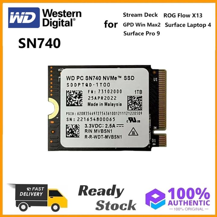 WD PC SN740 1TB M.2 NVMe 2230 PCIe 4.0x4 SSD for Steam Deck