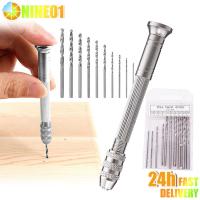 Micro Mini Hand Drill Bits Set Manual Pin Vise Woodworking For Model Resin Zinc Alloy Jewelry Hole Maker Puncher Craft Tools Drills  Drivers