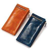 【CW】 Women  39;s leather long multi-card large-capacity clutch bag anti-theft brush