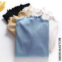 RULINWOODS 5สี เสื้อเสื้อแขนยาวซับในสำหรับแฟชั่นของผู้หญิงจาก