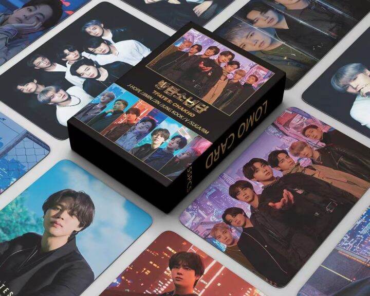 lomo-card-การ์ดโลโม่-แบบ-2-ด้าน-ไม่มีกรอบขาว-30-54-ชิ้น-กล่อง-ขนาด-8-7-5-7-ซม-kpop-บีทีเอส-bts-7fates-chakho-การ์ด-bts