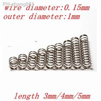 20pcs wire diameter 0.15mm compression spring outer diameter 1mm length 3mm/4mm/5mm