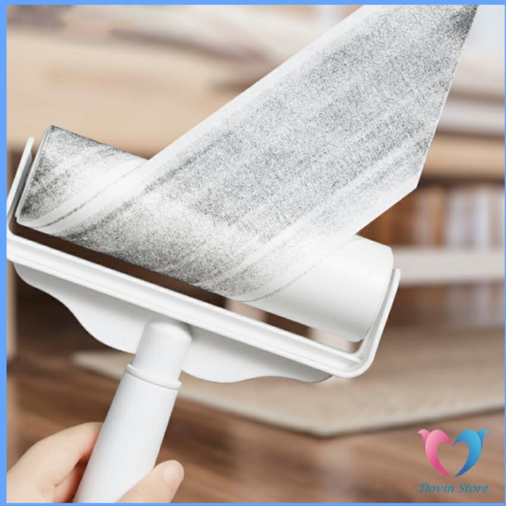dovin-กระดาษกาวกำจัดฝุ่น-ลูกกลิ้งทำความสะอาด-tearable-floor-gluer