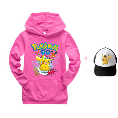 Pikachu เสื้อสเวตเตอร์มีฮู้ดแขนยาวผ้าฝ้าย65% + 35% เส้นใยโพลีเอสเตอร์เด็กหญิงเสื้อกันหนาวมีฮู้ดแฟชั่นมีกระเป๋าสำหรับเด็กเด็กผู้ชายเด็กผู้หญิงเสื้อผ้าเด็ก0000