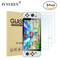 IVYUEEN 3ยูนิต Pelindung Skrin Kaca เทมเปอร์นินเทมเปอร์สำหรับ Nintendo Switch 9H Untra Slim Perlindungan Filem 2021 Aksesori