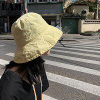 [EAM] Women Yellow Big Multicolor Fishermen Hat New Round Dome Temperament Fashion Tide All-match Spring Autumn  1DD8394