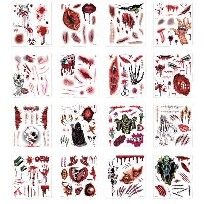 Atmosphere Disgusting Wounds Up Scary Tattoos Party Scars Day Eco-friendly Stickers