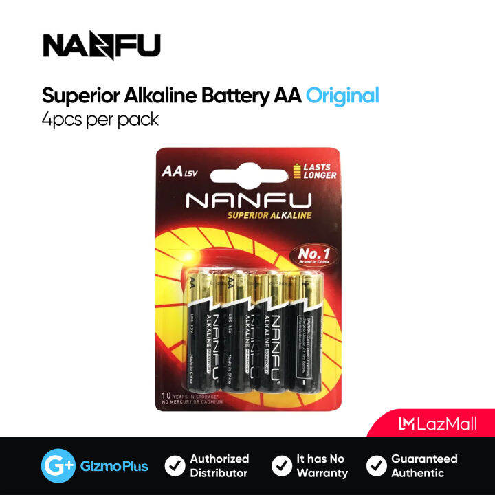 Nanfu Superior Alkaline Battery AA 4pcs per pack | Lazada PH