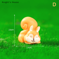 Knights House รูปปั้นกระรอกน้อยน่ารักทำจากเรซิ่นขนาดเล็กสำหรับตกแต่งภูมิทัศน์ขนาดเล็กสำหรับรถยนต์บ้านของตกแต่งเดสก์ท็อป