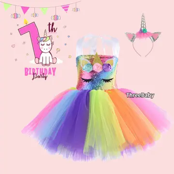 Unicorn birthday outfit 7 best sale year old