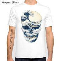 Vagarytees Fashion MenS Short Sleeve Summer Casual Tees The Great Wave Skull Men Tops Vintage Art T-Shirt