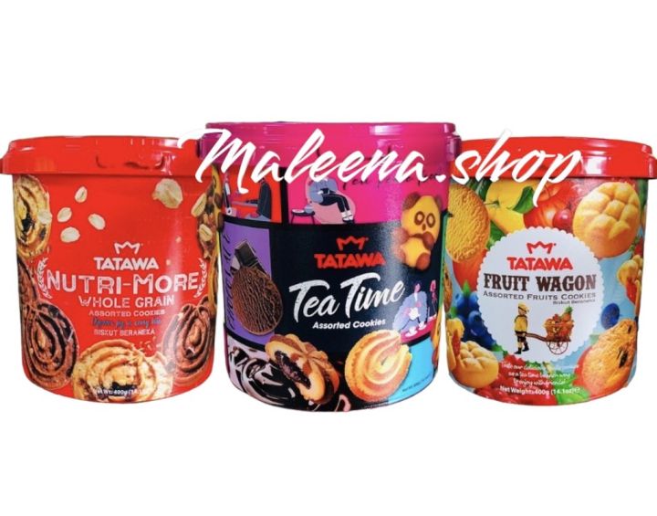 คุกกี้-คุ๊กกี้ถังทาทาวา-tatawa-tea-time-assorted-cookies-คุ๊กกี้-รวม4รสชาติใน1ถัง-400g-บิสกิต-ทาทาวา-คุกกี้เนย-คุกกี้รวม