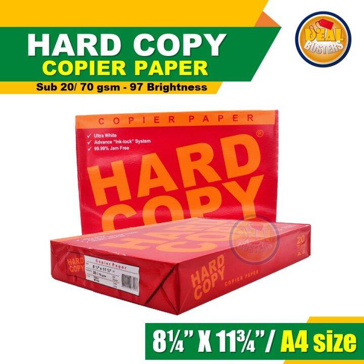 HARD COPY BOND PAPER A4 SIZE 500SHEETS/ REAM Lazada PH