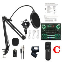 GAX-V9 BM800 Mixer Condenser Microphone Audio Sound Card BT Live Broadcast Recording USB 3.5mm Computer PC Mobile Phone