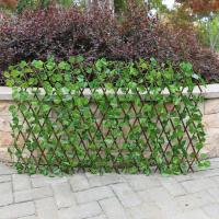 Artificial Garden Retractable Fence Expandable Faux Green Leaf Screen Panels Rattan Outdoor Hedge Vines Climbing Frame Decor