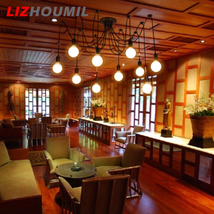 lizhoumil-e27สาขาใยแมงมุมหลายหัวช่องใส่ไฟเพดานของตกแต่งเคสไฟแขวนเพดาน-ไม่มีแหล่งกำเนิดแสง