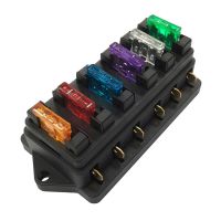 【YF】 Car Vehicle Automotive Circuit Blade Fuse Block 6 Way Holder Box with Standard Fuses