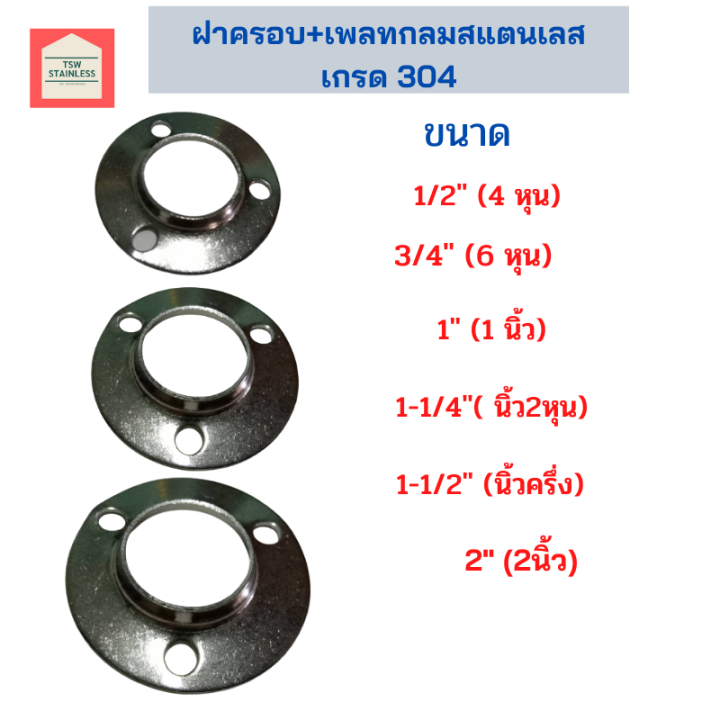 เพลทกลมสแตนเลส-เพลทสแตนเลสกลม-แป้นเพลท-แป้นยึด-ท่อกลมสแตนเลส-304