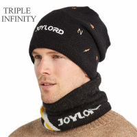 TRIPLE INFINITY Winter Mens Hat Warm Suit Cycling Ski Half Face Cover Cold-proof Fluff Knitted Hats Skullies Beanies Male Cap