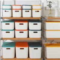 Desk Sundries Storage Box With Lid Wardrobe Clothes Drawer Plastic Storage Box Basket Container Home Cosmetics Organizer Box