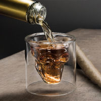 4 Pcs Lot Cool 3D Skull Shot Glass For Liquor Spirits Bar Ghost Pirate Double Wall Whiskey Cup Beer Glasses Espresso Coffee Mug