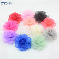 200pcslot 12color 9cm Artificial Burned Silk Gauze Fabric Rose Flowers Garment Shoes Accessories Bulk Wholesale Supply TH223