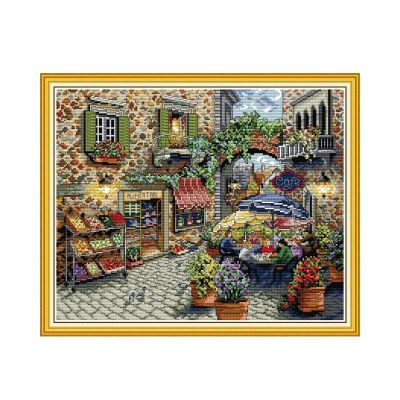 【hot】✵▤  Landscape Kits Painting Crafts Embroidery Set DMC 14CT 11CT Printed Canvas