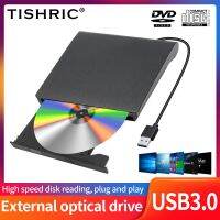 TISHRIC USB2.0แบบพกพา/3.0 TYPE-C DVD ภายนอก RW CD ไดรฟ์ออปติคัลเครื่องอ่านดิสก์เท่านั้น CD-ROM สำหรับโน้ตบุ๊คแล็ปท็อปไดรฟ์ DVD-ROM