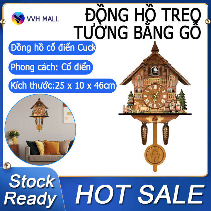 VVH MALL Cuckoo Clock Living Room Wall Clock Retro Style Forest ...