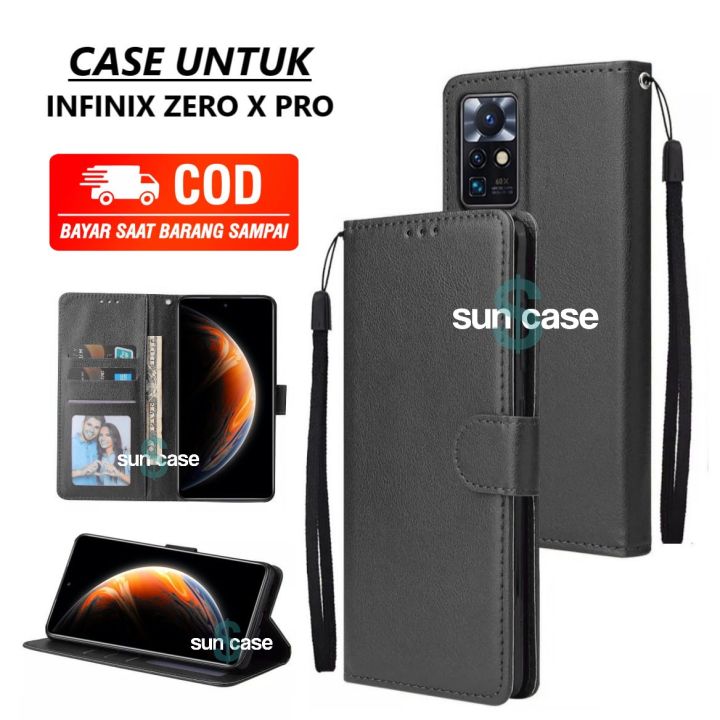 Casing Infinix Zero X Pro Model Flip Buka Tutup Case Kulit Ada Tempat Foto Dan Kartu Juga Tali 0222