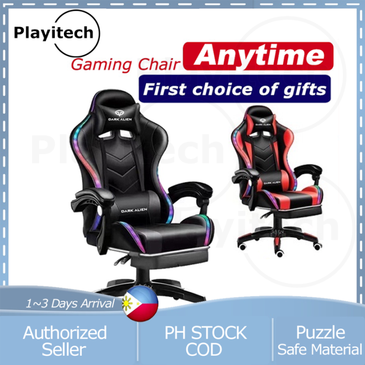 Dark Alien RGB Leather Gaming Chair Massage Pillow Neck Pillow