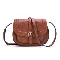 กระเป๋าสะพายข้างผู้หญิง Saddle Purse Satchel Bag Tote Shoulder Handbags Brown