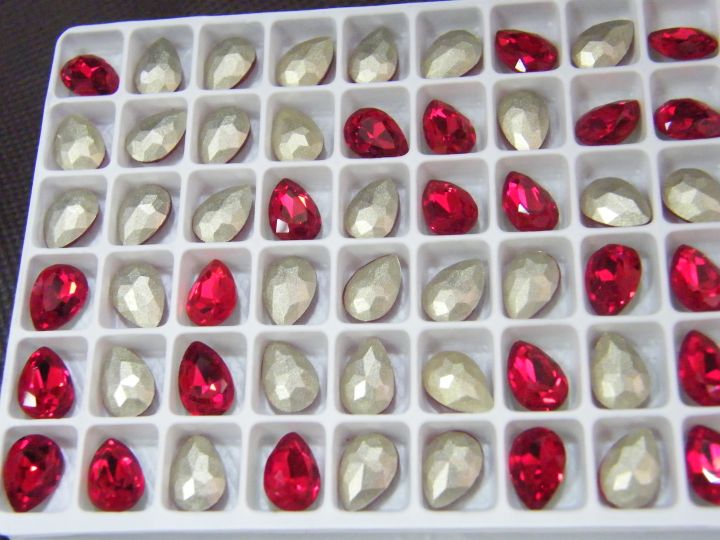 เพชร-คริสตัล-แพค-72-เม็ด-red-crystal-silver-foiled-เกรดtop-aaa-คริสตัล-สีขาว-7x10-มิล-เพชร-ก้นปรอท