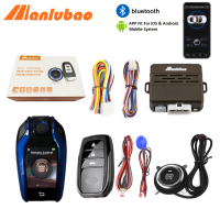 Manlubao C3 Bluetooth Mobile APP【Android &amp; IOS Mobile System】Car Liquid LCD Key Trunk Release Push Start Button System Engine Start Stop LED Light Anti-Theft Car Alarm System For Honda Toyota Hyundai Audi Nissan Mitsubishi Etc