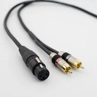 Hifi XLR To ดูเอิ้ล RCA สายออดิโอ2 RCA ชายเป็น XLR 3ขาหญิง Cannon เครื่องขยายเสียงผสมสายลำโพง1M 1.5M 2M 3M 5M Cannon สาย