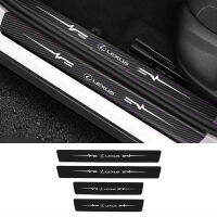 4PCS Car Door Sill Protector รูปลอกกันชน Guard Protector ป้องกันรอยขีดข่วนแผ่นสติกเกอร์ตกแต่งสำหรับ Lexus NX200t CT200h RX350 GX470 ES350 LX570 IS250 RX200t GS300 RX330 LS400 IS300 ES250