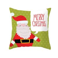 New Christmas Elk Santa Claus Printing Pillowcase Peach Skin Sofa Cushion Popular Home Xmas Party Decoration Pillow Cover Throw Pillows Case