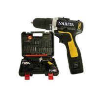 ?ลดราคา cordless drill  NARITA สว่านไร้สาย 75V 2 ระบบ พร้อมชุดอุปกรณ์ (แบต 2 ก้อน)ฟรีแถมอุปกรณ์ 29 ชิ้น (สีเหลือง)-สว่านไร้สาย สว่านไฟฟ้าไร้สาย สว่านแบต สว่านไฟฟ้าแบต