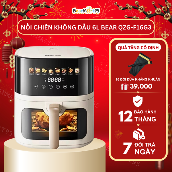 Nồi Chiên Không Dầu Bear 6L - Giải Pháp Nấu Ăn Thông Minh Cho Gia Đình Bạn