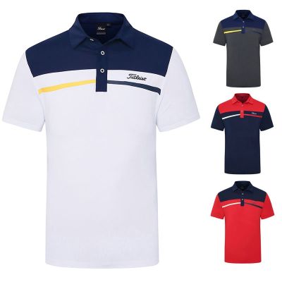Mens golf clothing summer golf short-sleeved mens quick-drying breathable elastic golf clothing men PXG1 Malbon Callaway1 Amazingcre Titleist Le Coq W.ANGLE☌✺☼