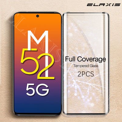 ELAXIS ฟิล์มกระจกนิรภัยกันรอยสำหรับ Samsung Galaxy M52,ฟิล์มใส HD แบบเต็มหน้าจอความแข็ง9H ป้องกันรอยขีดข่วน