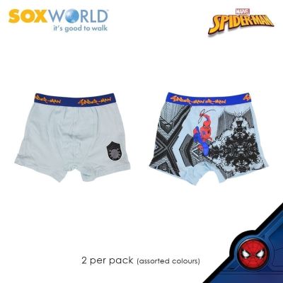 Soxworld 2 In 1 กางเกงชั้นใน ลาย Marvel Spider-Man 77-010 สําหรับเด็กผู้ชาย rhh