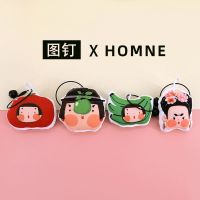 X Pushpin Illustrator Cooperation Bag Creative Cute Pendant Q Version Funny Avatar Bag Hanging Accessories 【BYUE】