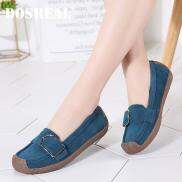 DOSREAL Women Flats Shoes High Quality Leather Big Size 35