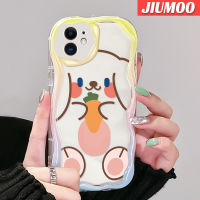 เคส JIUMOO สำหรับ iPhone 11 Pro 11 Pro Max,เคสการ์ตูนน่ารักยิ้มขอให้โชคดีเนื้อครีมกระต่ายขอบนุ่มเคสมือถือกันกระแทกแบบใสที่สร้างสรรค์เคสโปร่งใสลายกล้องถ่ายรูปซิลิกาเจลฝาครอบป้องกัน