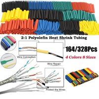 hang qiao shop 164/328Pcs Shrinking Assorted Heat Shrink Tube Flame Retardant Wire Cable