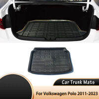 รถด้านหลัง Trunk Mat สำหรับ Volkswagen VW Polo Mk5 Vento Ameo กันน้ำแผ่นป้องกัน Cargo Liner Trunk ถาดชั้นอุปกรณ์เสริม