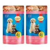 Smartheart Chicken Chunk in Gravy Pouch Puppy  [130g x24] สมาร์ทฮาร์ท อาหารเปียกลูกสุนัข รสเนื้อไก่ชิ้นในน้ำเกรวี่