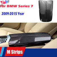 คาร์บอนไฟเบอร์ Car Center Armrest กล่องฝาครอบป้องกันที่นั่ง Arm Rest กล่องสำหรับ Bmw Series 7 F02 F03 F04 2009-2015